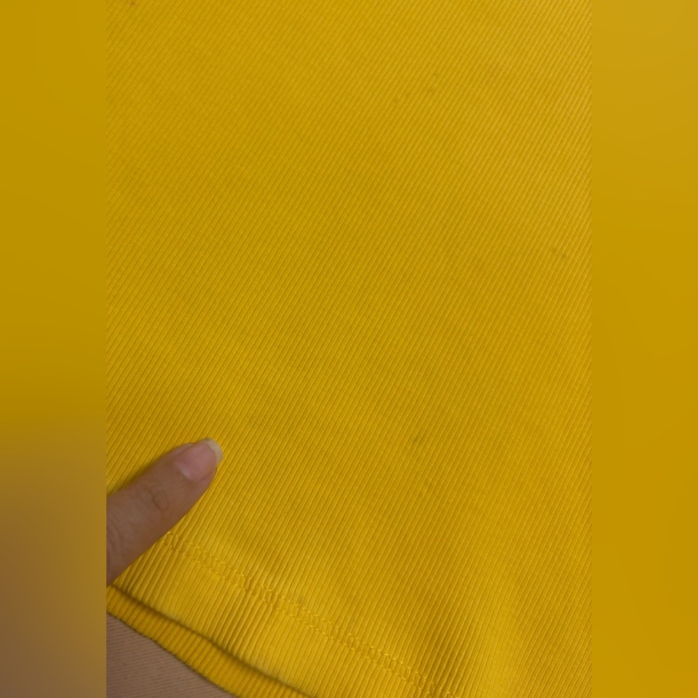 Lauren Ralph Lauren Women's Shirt Sz XL Yellow Lace-Up V-Neck Ribbed Cotton FLAW - Picture 11 of 16